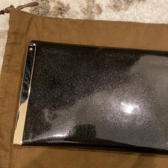 Black patent sparkle leather Gucci clutch - Picture 6 of 7